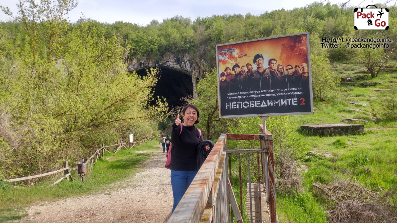 Gianna at the entrance to Devetaska Cave