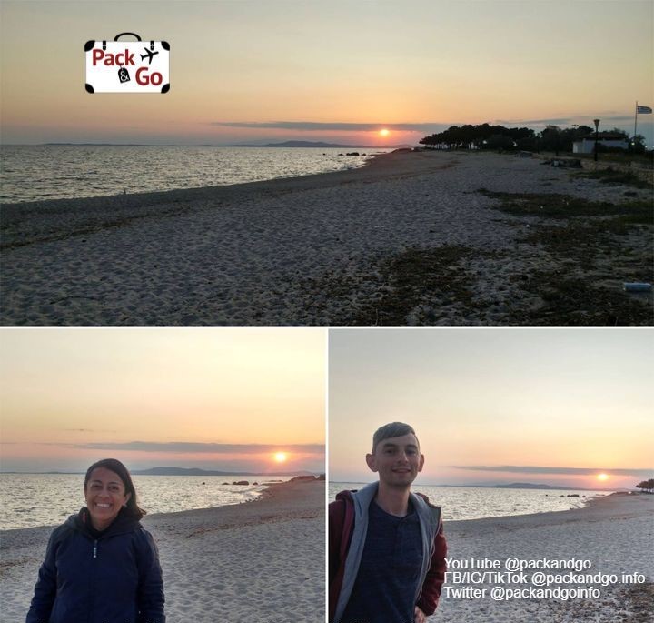 Collage of 3 sunsets, Fanari Greece