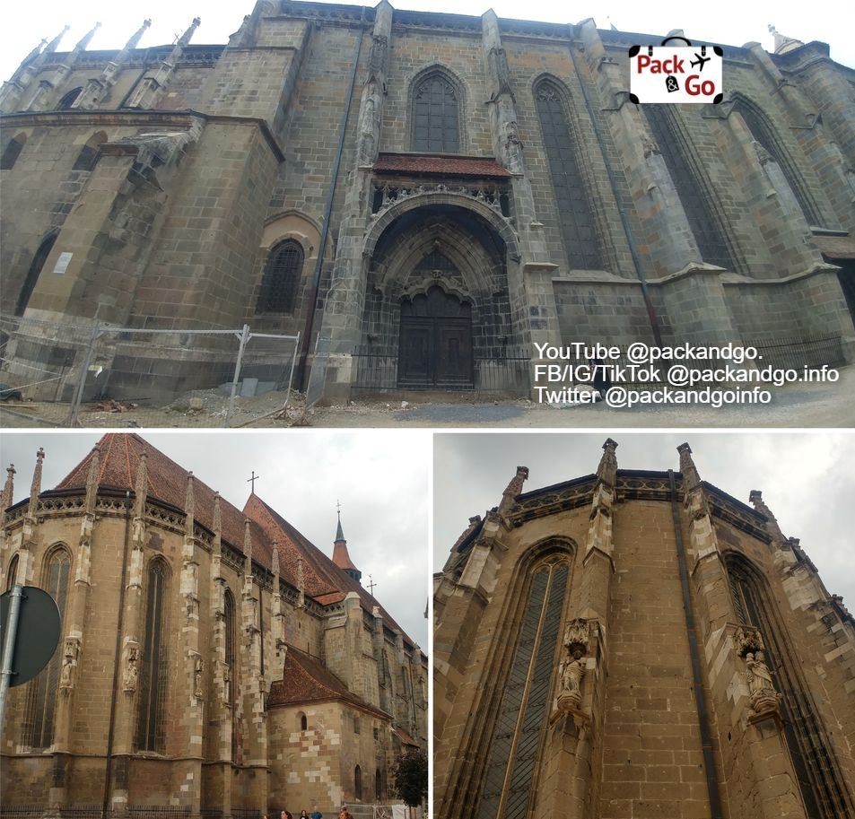 Three views of the Black Church Brasov, Romania