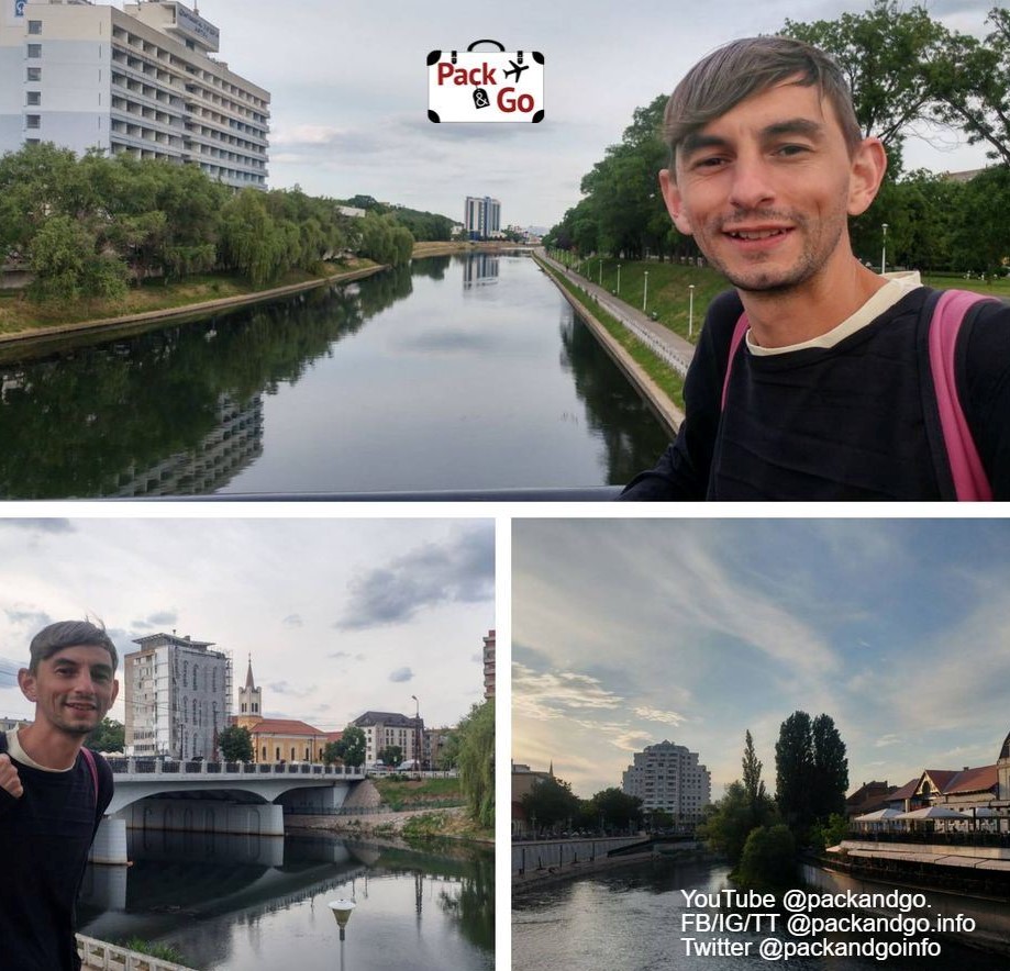 The Crișul Repede river, 3 different views, Oradea, Romania