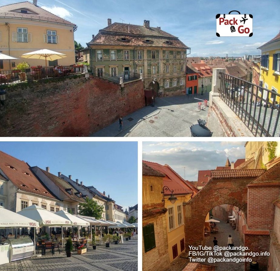 Old buildings in the historic center of Sibiu, Romania