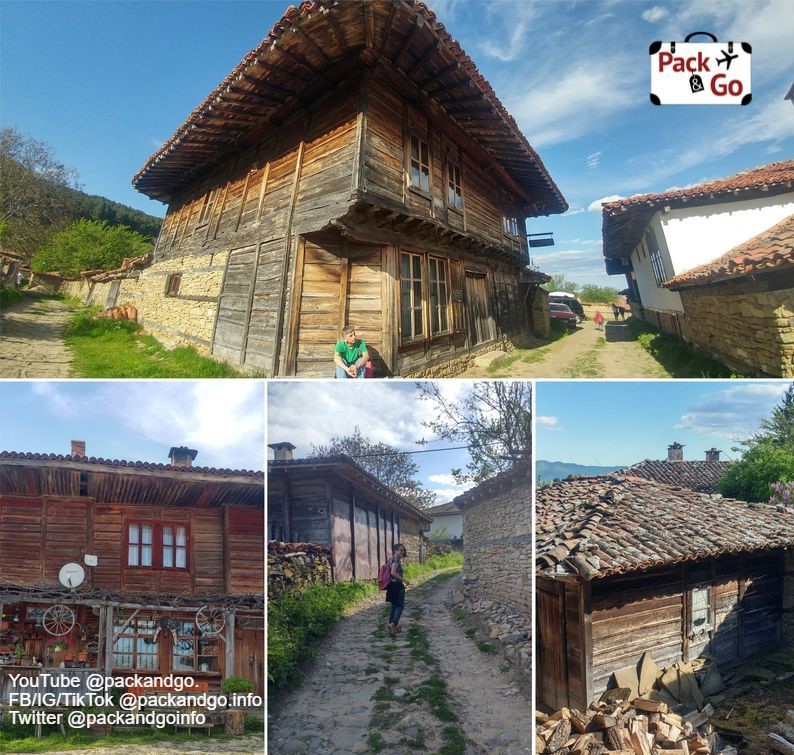 Zheravna village, Bulgaria, collage of four images