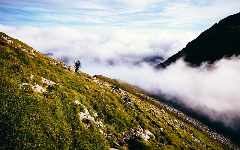 Hiker in the Carpathians, Romania