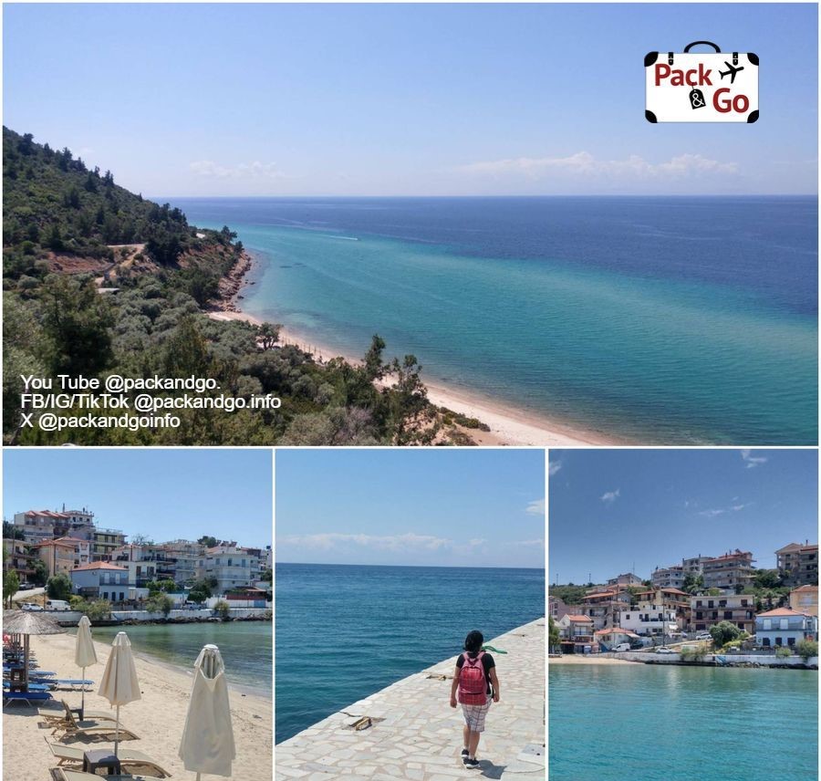 Exploring Skala Marion, Thasos, GR. Photos by packandgo.info 4 Grids Collage Views of Skala Marion Thasos