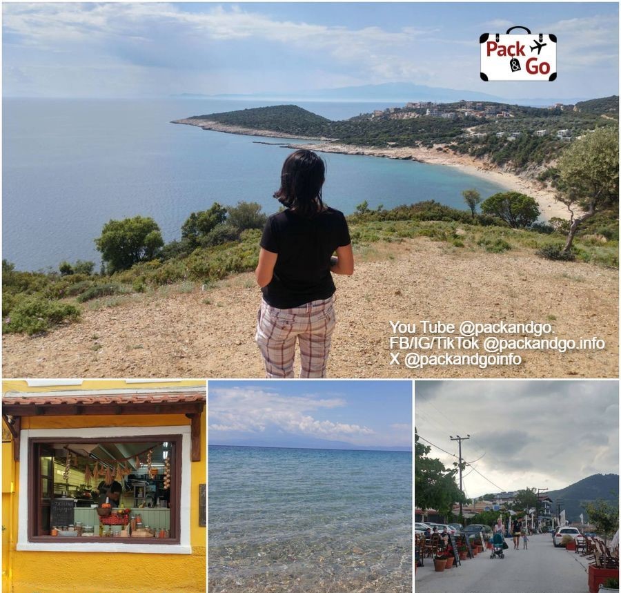 Skala Panagia, Thasos, GR. Photos by packandgo.info 4 Grids Collage views of Skala Panagia, Thasos, GR